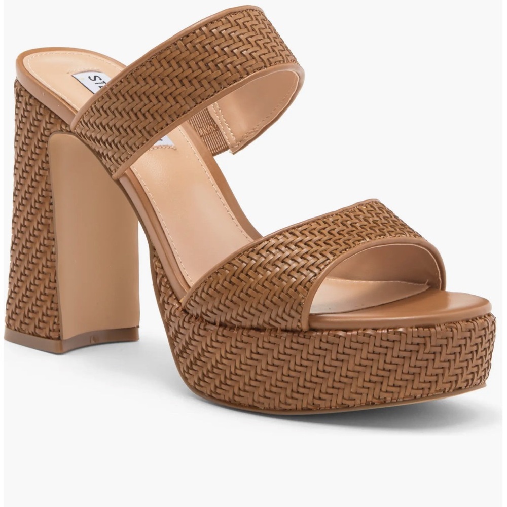 Steve Madden Tan Platform Mule Sandals